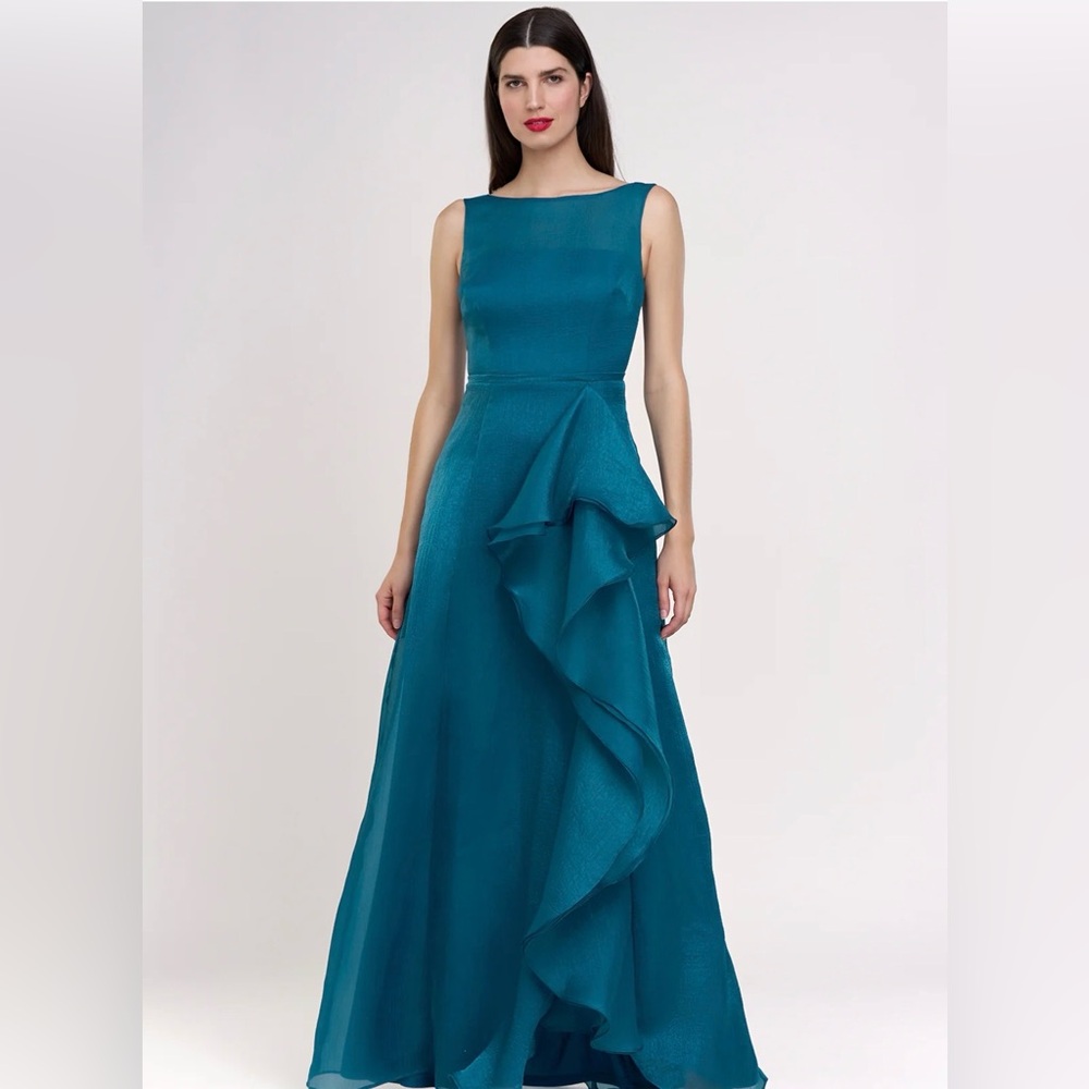 NWT Nikita Organza Gown Blue Teal Size 4